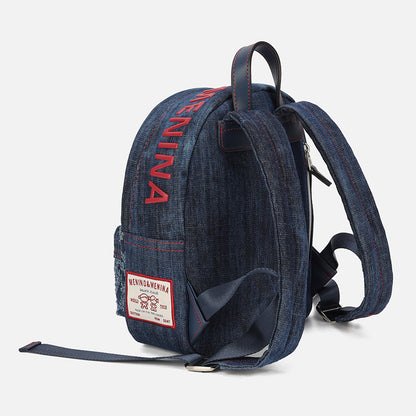 Mochila Jeans Casual Feminino Vintage