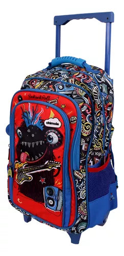 Mochila Rodinha Infantil Escolar Masculino Monstrinho