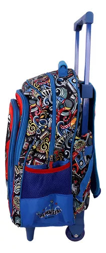 Mochila Rodinha Infantil Escolar Masculino Monstrinho