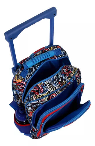 Mochila Rodinha Infantil Escolar Masculino Monstrinho