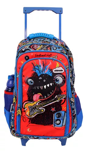 Mochila Rodinha Infantil Escolar Masculino Monstrinho