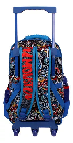 Mochila Rodinha Infantil Escolar Masculino Monstrinho