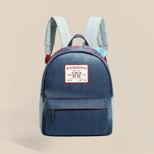 Mochila Feminina Casual Jeans Vintage Urbana Passeio