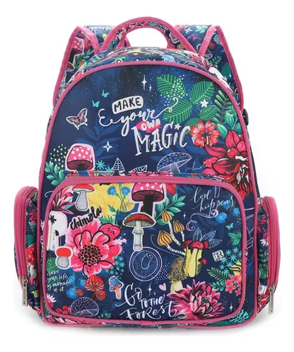 Mochila Escolar Infantil Costas Bolsos Grande Feminino