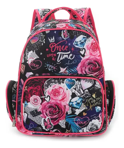 Mochila Escolar Infantil Costas Bolsos Grande Feminino