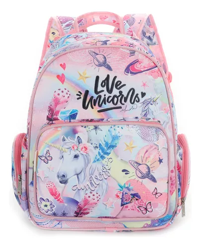 Mochila Escolar Infantil Costas Bolsos Grande Feminino