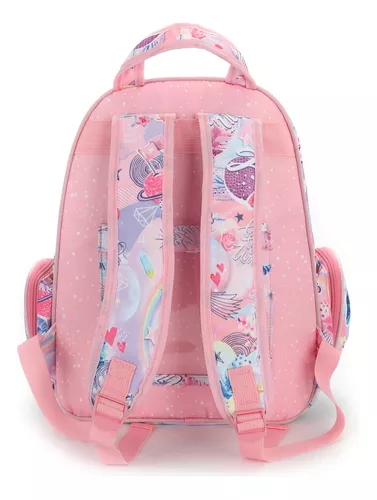 Mochila Escolar Infantil Costas Bolsos Grande Feminino